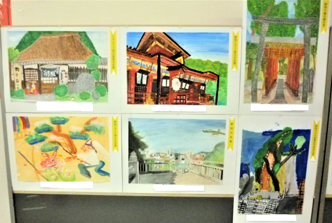安東支店のユネスコ絵画展の様子