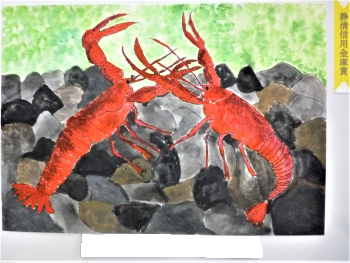 安東支店のユネスコ絵画展の様子