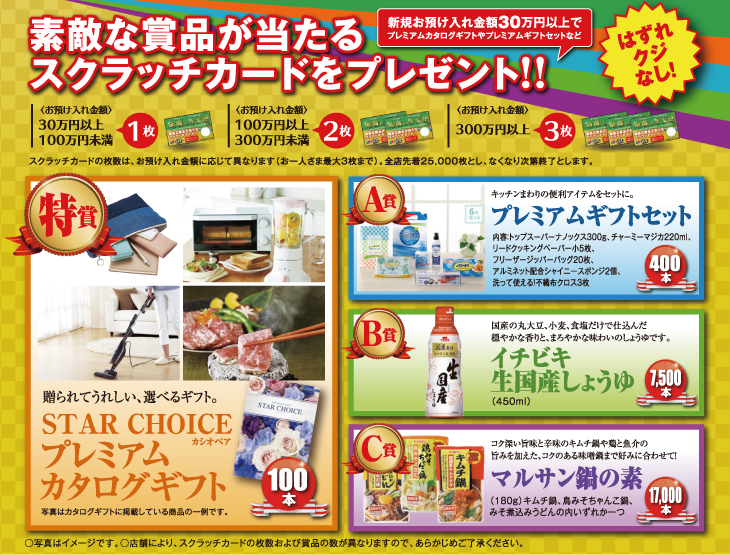 せいしんスクラッチ付定期預金「地域のきずな」商品のご案内